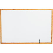 4' x 6' Commercial Melamine Dry-Erase Board w/Oak Frame