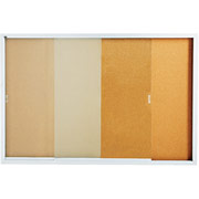 4' x 6' Enclosed Cork Bulletin Board w/Aluminum Sliding Doors