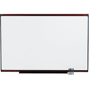 4' x 6' Prestige Plus Premium Porcelain Dry-Erase Board w/Mahogany Frame