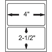 4 x 2-1/2 Perfed White Permanent Adhesive Thermal Transfer Fanfold Label