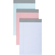 5" x 8", Assorted Pastel Perforated Writing Pads, Legal Ruled