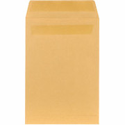 7-1/2" x 10-1/2" Brown Kraft Self-Sealing Catalog Envelopes, 100/Box
