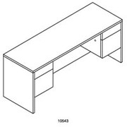72" Kneespace Credenza, HON 10500 Series,  Medium Oak
