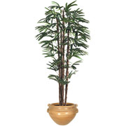 8 Foot Silk Areca Palm Tree in Fiberglass Ash Container