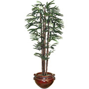 8 Foot Silk Areca Palm Tree in Mahogany Container