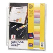 8-Tab Set Avery Protect 'n Tab Sheet Protectors