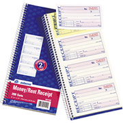 Adams Carbonless Money/Rent Receipt Books, Spiral Bound, 5-1/4" x 11", 2 Part