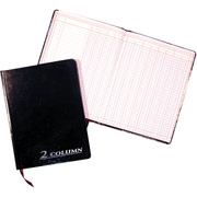 Adams Columnar Book, 12 Columns, 7" x 9-1/4", Double Format, Black