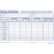 Adams Weekly Time Sheets, 8-1/2" x 5-1/2"