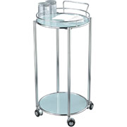 Adesso Cosmopolitan Glass and Chrome Cart