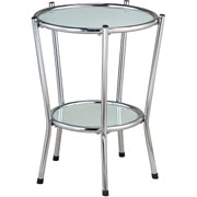 Adesso Cosmopolitan Glass and Chrome End Table