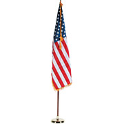 Advantus Indoor U.S. Flag and Staff Set, 3' x 5' Flag w/8' Oak Staff