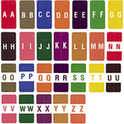 Ames Color-File Alpha Labels, Letter W, Green