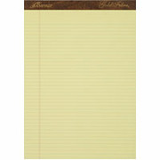 Ampad Gold Fibre, 8-1/2" x 11-3/4", Canary, Perforated Writing Pad, Narrow Ruled