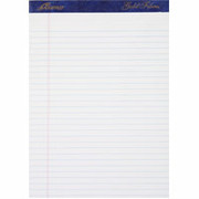 Ampad Gold Fibre, 8-1/2" x 11-3/4", White, Perforated Writing Pad, Narrow Ruled