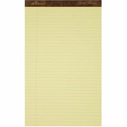 Ampad Gold Fibre, 8-1/2" x 14", Canary, Perforated Writing Pad, Legal Ruled