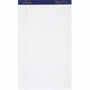 Ampad Gold Fibre, 8-1/2" x 14", White, Perforated Writing Pad, Legal Ruled