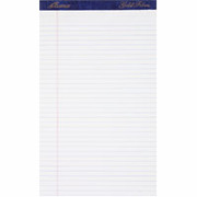 Ampad Gold Fibre, 8-1/2" x 14", White, Perforated Writing Pad, Legal Ruled