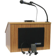 Amplivox EZ Speak Folding Wireless Lectern w/Carrying case (Walnut)