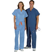 AngelStat Unisex Reversible Scrub Top, Raspberry, Small