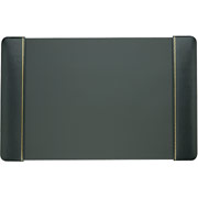 Artistic Bonded Leather Paneled Desk Pads, 24" x 38", Black