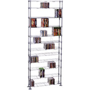 Atlantic Max Steel 12 Tier Media Rack, Silver