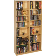 Atlantic Oskar Adjustable Multimedia Storage, 16 Shelves, Maple