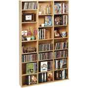 Atlantic Oskar Adjustable Multimedia Storage - 21 Shelves, Maple