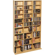 Atlantic Oskar Adjustable Multimedia Storage, 28 Shelves, Maple