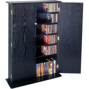 Atlantic Radius 448 CD/210 DVD Wood Cabinet, Black