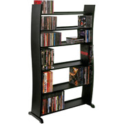 Atlantic Side Wave Large Multimedia Storage Rack, Black