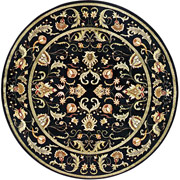 Austin Collection 8' Round Black/Black Area Rug