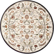 Austin Collection 8' Round Ivory/Ivory Area Rug