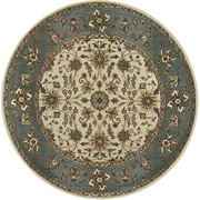 Austin Collection 8' Round Ivory/Slate Area Rug