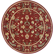 Austin Collection 8' Round Red/Red Area Rug