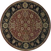 Austin Collection 8' Round Rust/Black Area Rug