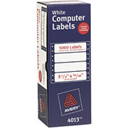 Avery 4013 White Pin-Fed Computer Labels, 3 1/2" x 15/16"