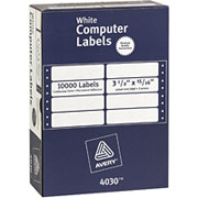Avery 4030 White Pin-Fed Computer Labels, 3 1/2" x 15/16"