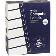 Avery 4033 White Pin-Fed Compter Labels, 4" x 1 7/16"