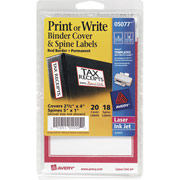 Avery 5077 Print or Write Red Border Binder Labels