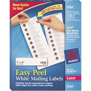 Avery 5161 White Laser Address Labels with Easy Peel , 1" x 4"