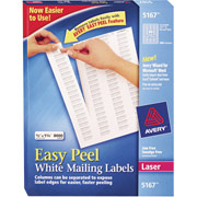 Avery 5167 White Laser Return Address Labels with  Easy Peel , 1/2" x 1 3/4"