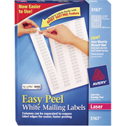 Avery 5167 White Laser Return Address Labels with Easy Peel , 1/2" x 1 3/4"