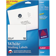 Avery 5264 White Laser Shipping Labels, 3 1/3" x 4"