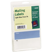 Avery 5280 Light Blue Self-Adhesive Mailing Labels, 3" x 4"