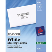 Avery 5363 White Copier Labels, 1 3/8 x 2 13/16