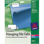Avery 5567 Hanging File Tabs, White