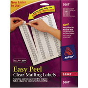 Avery 5667 Clear Laser Return Address Labels with Easy Peel , 1/2" X 1 3/4"