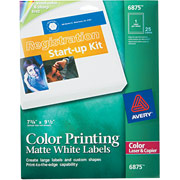 Avery 6875 Color Printing Matte White Address Labels, 7 3/4" X 9 1/2"