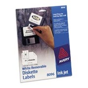 Avery 8196 Inkjet Diskette Labels, Permanent, 225/Pack